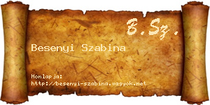 Besenyi Szabina névjegykártya